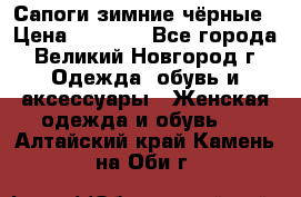 Сапоги зимние чёрные › Цена ­ 3 000 - Все города, Великий Новгород г. Одежда, обувь и аксессуары » Женская одежда и обувь   . Алтайский край,Камень-на-Оби г.